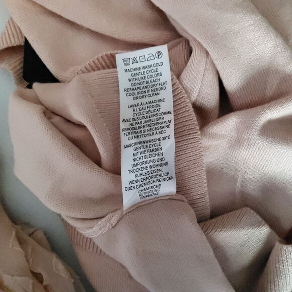 Adrianna Papell Clip Diamond Sleeve Sweater XL Pearl Blush - Picture 11 of 12